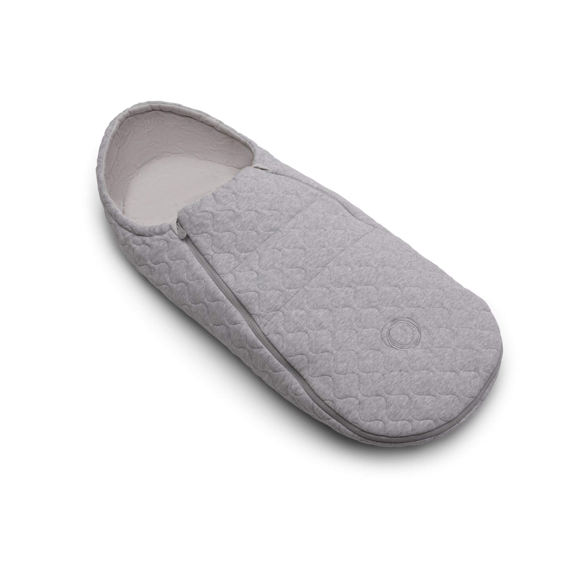 Bugaboo newborn inlay footmuff in car seat demonstrates secure, snug use.