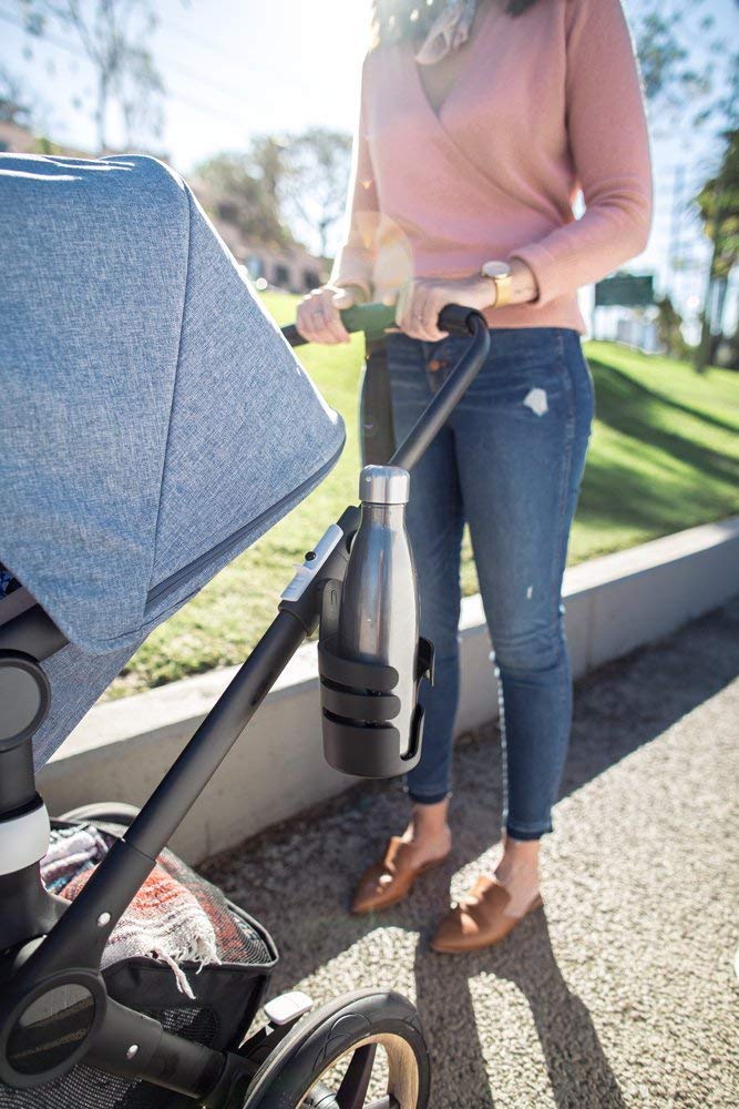 Bugaboo stroller cup holder compatibility with Fox and Bee5, seamless hands-free setup.