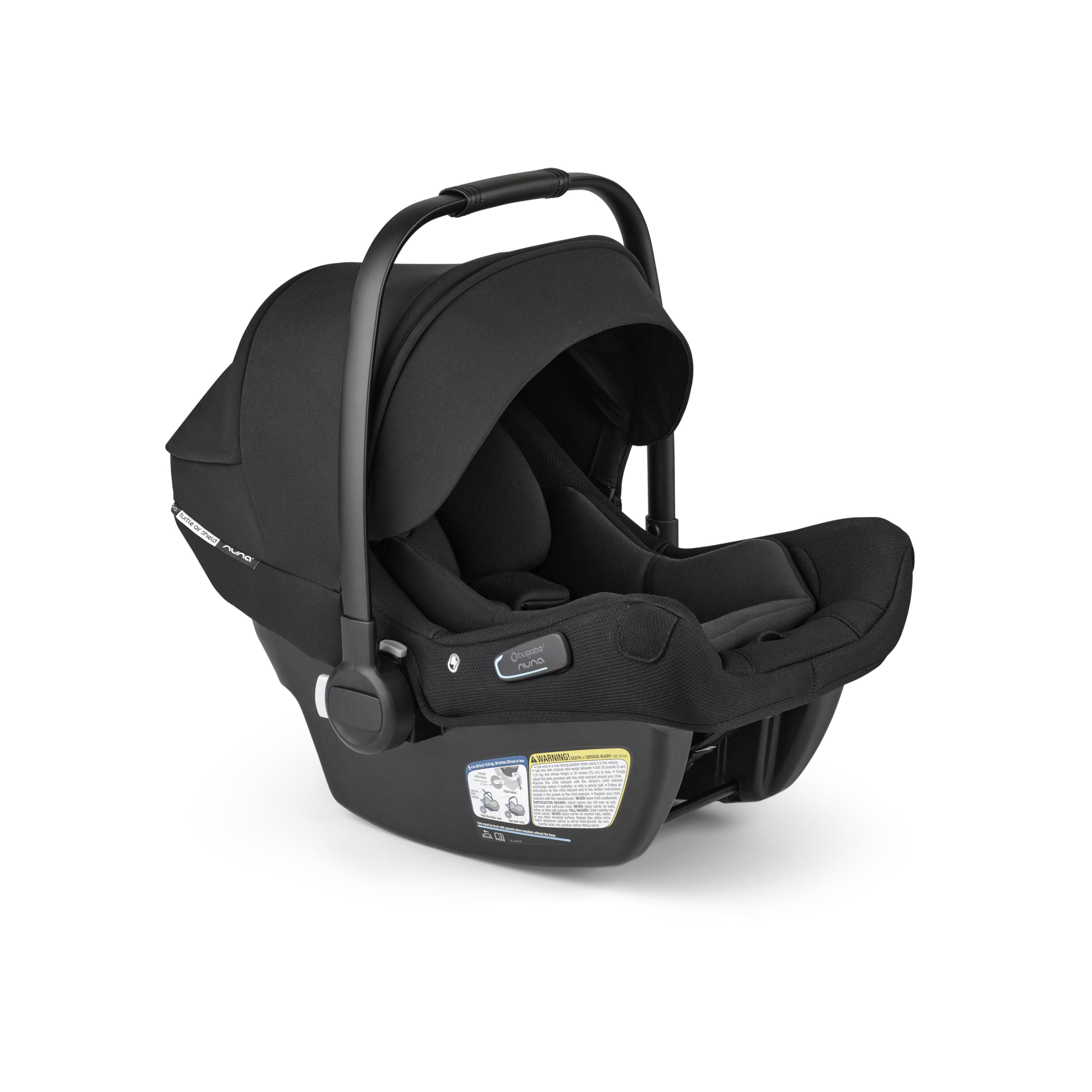 Bugaboo Turtle Air Shield merino insert close-up highlights moisture control for newborn comfort.