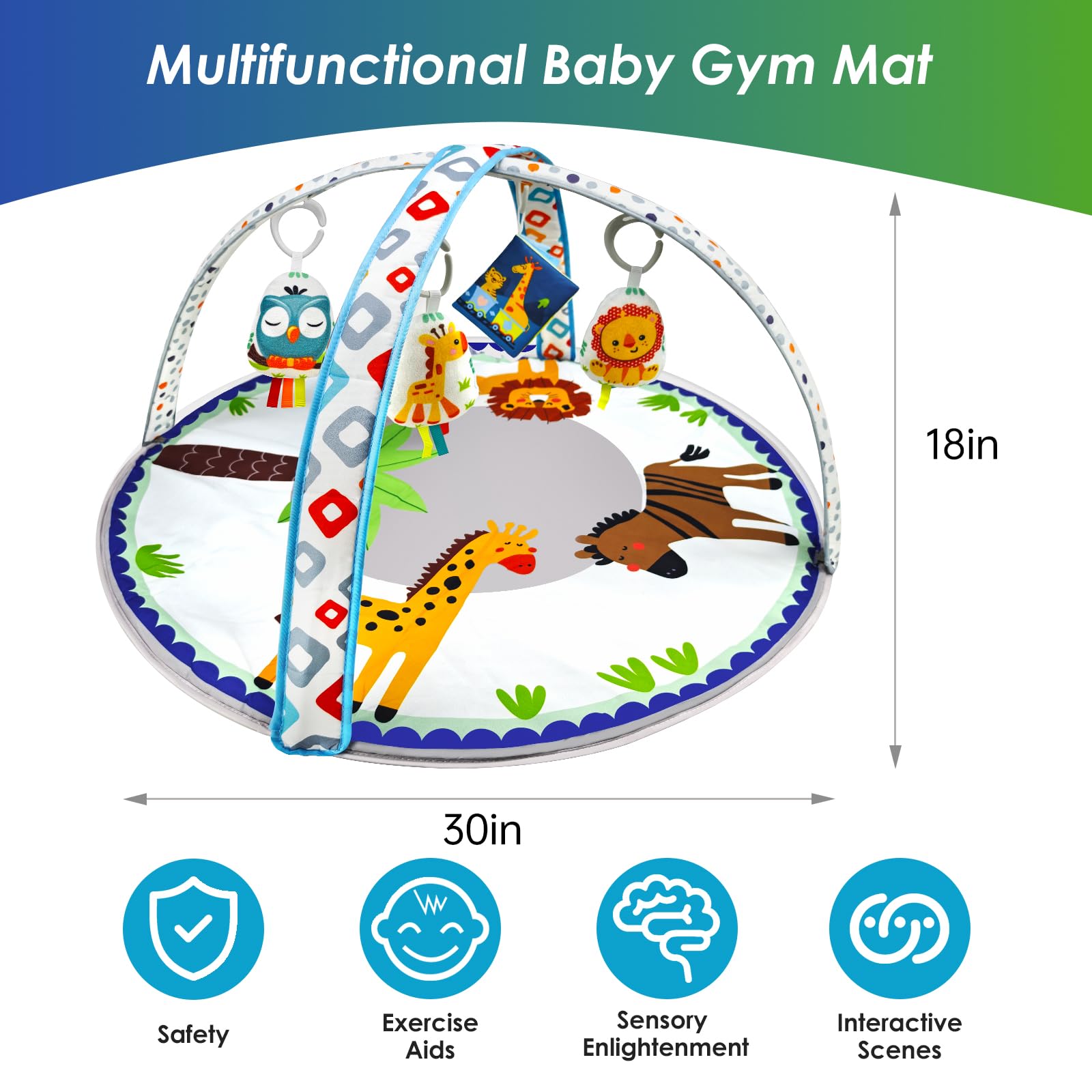 Bugrtarey non-slip bottom keeps baby stable during tummy time