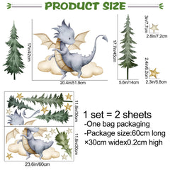 Buiory dino-forest wall decal sample layout captures vibrant colors and playful scene.