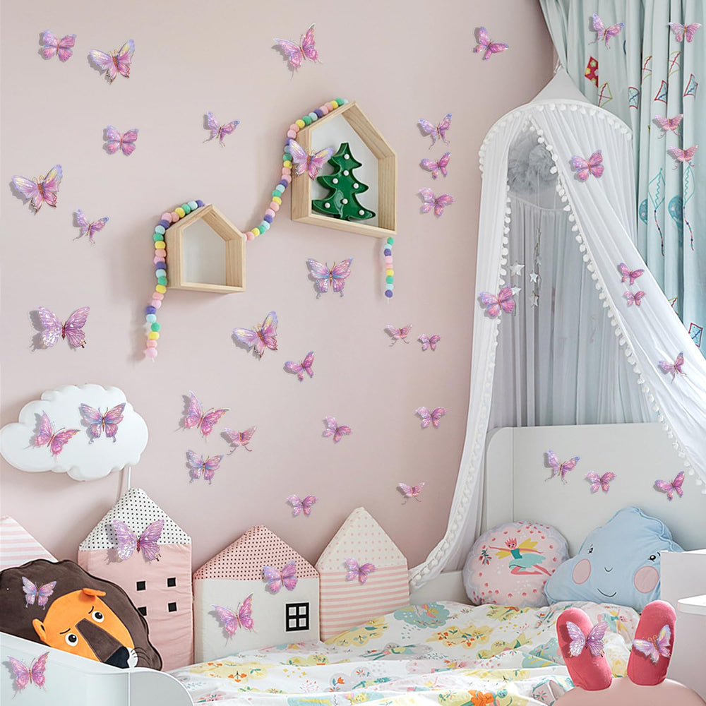 Buiory child-safe PVC butterflies enhance kids' rooms with whimsy.