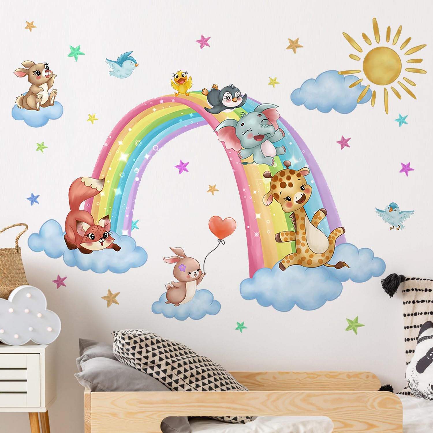Buiory nursery decor display showcases safe removable art for kids spaces.