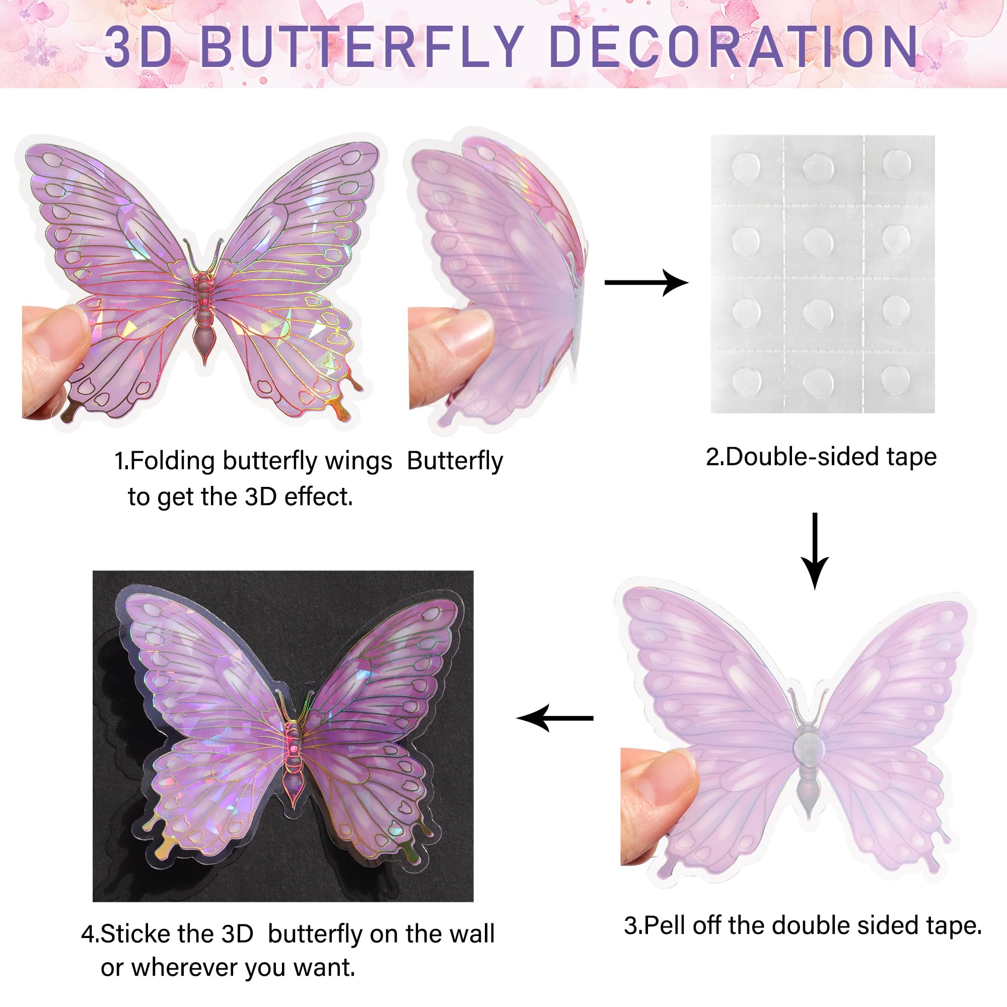 Buiory bright pink butterflies brighten walls for cheerful spaces.