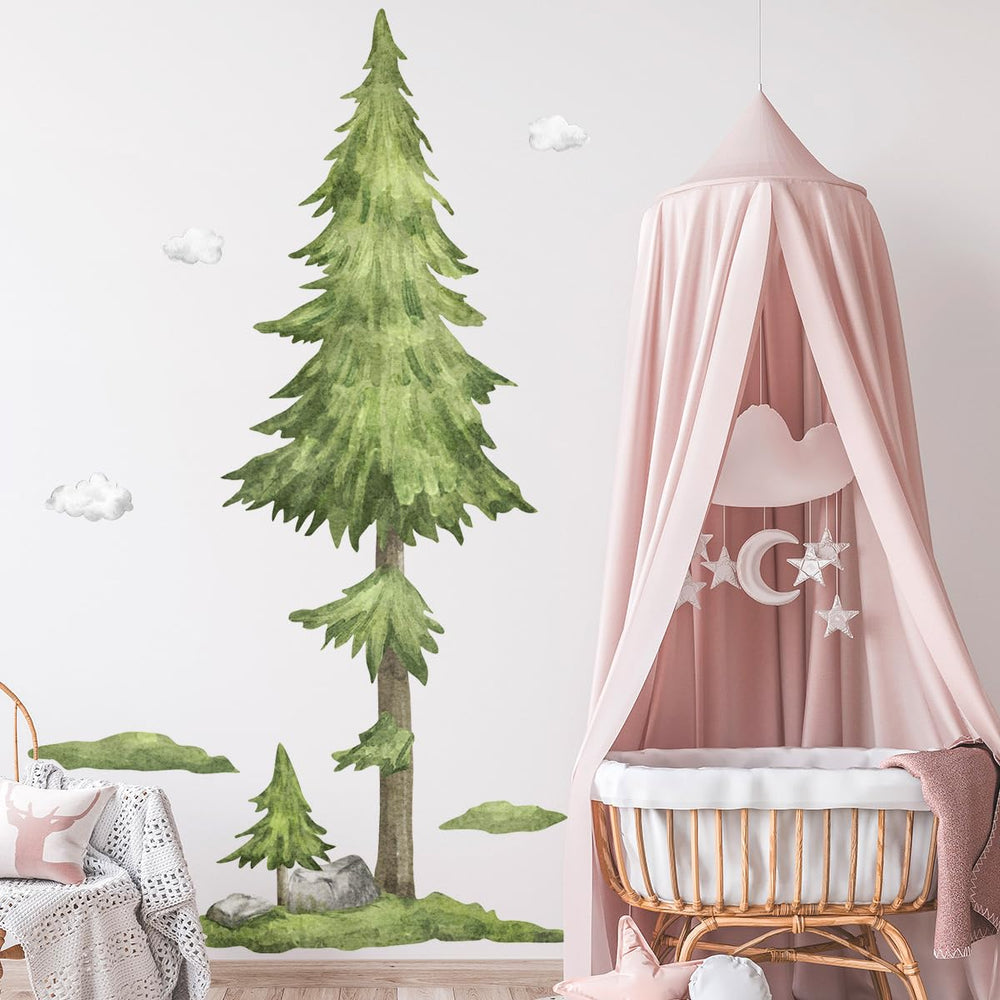 Buiory peel and stick wall art for nursery, easy repositioning and clean removal.