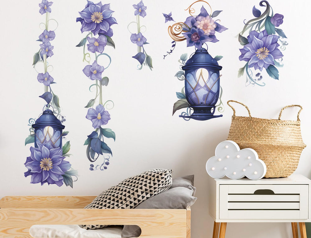 Buiory self-adhesive PVC wall stickers blue are easy to apply and reposition.