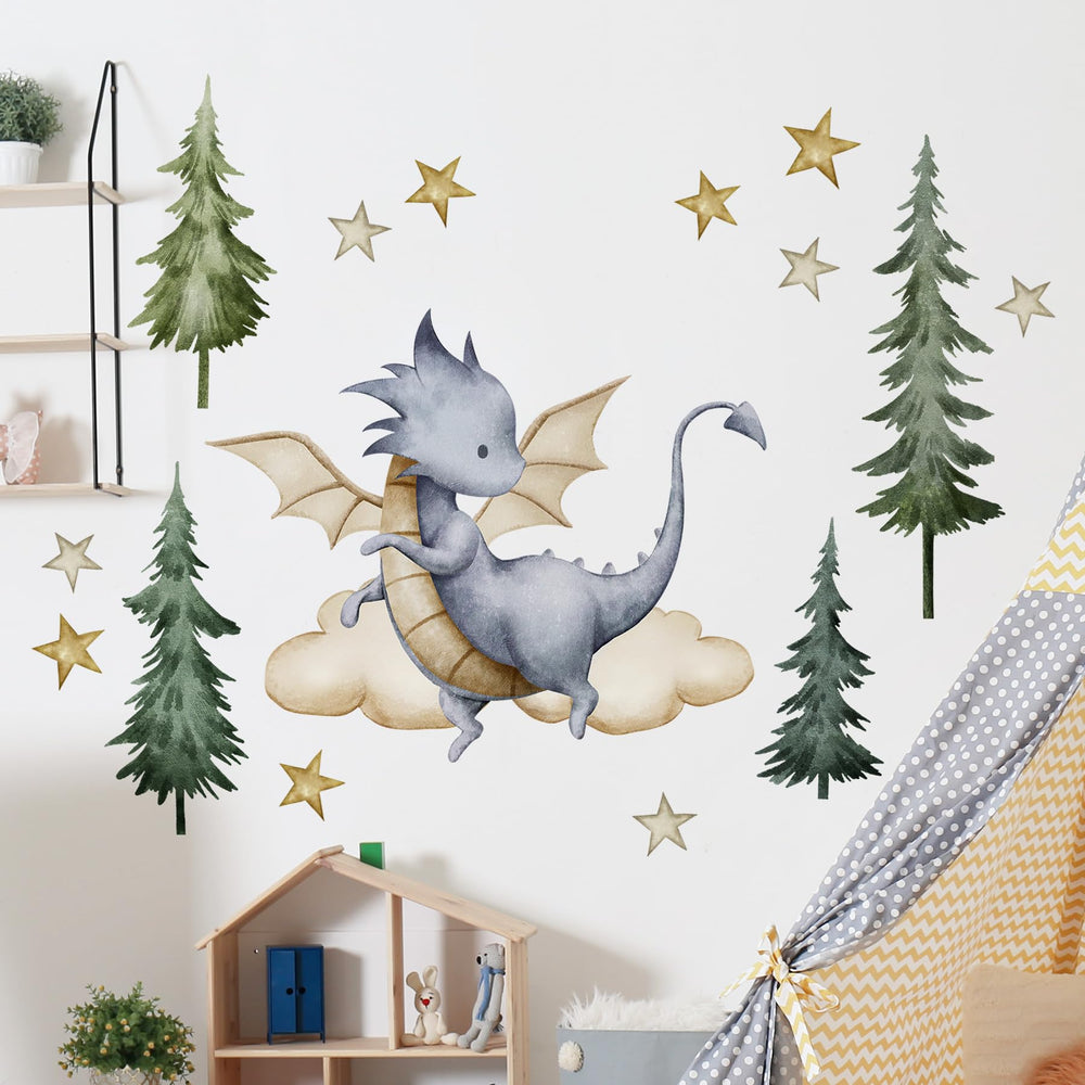 Buiory star cloud nursery wall decal highlights dreamy accents for kids' rooms.