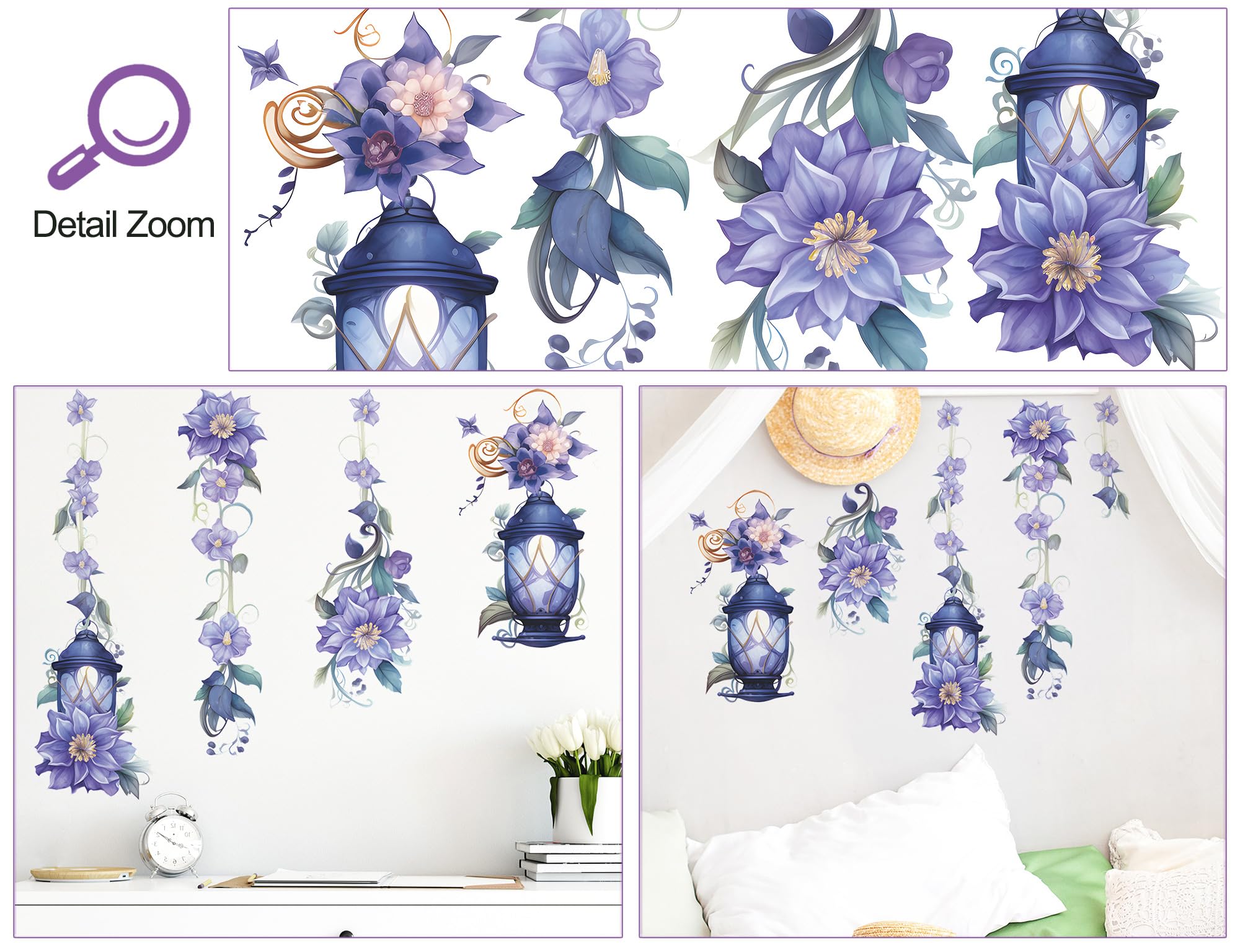 Buiory wall decal set 12x36 inches blue provides a bold focal point.