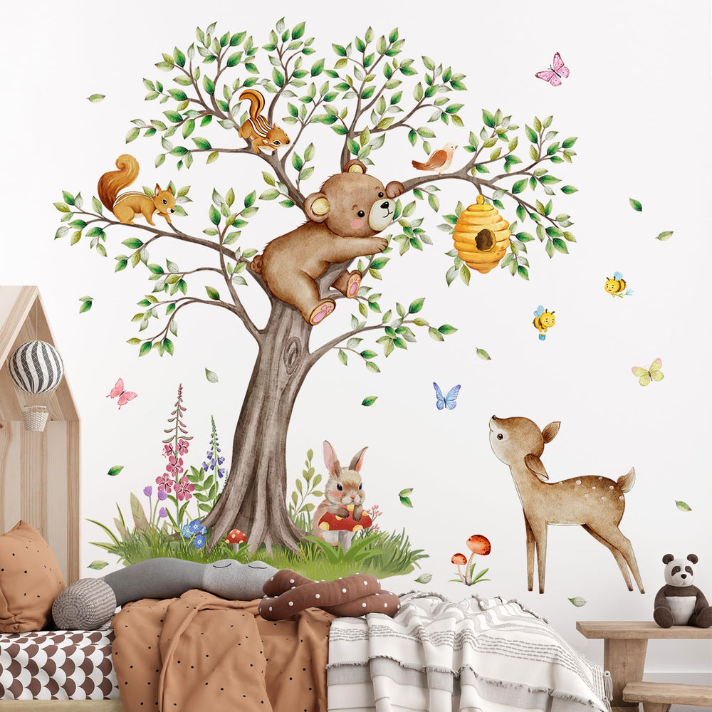 Buiory forest wall stickers suit smooth surfaces for quick decorating of nurseries.