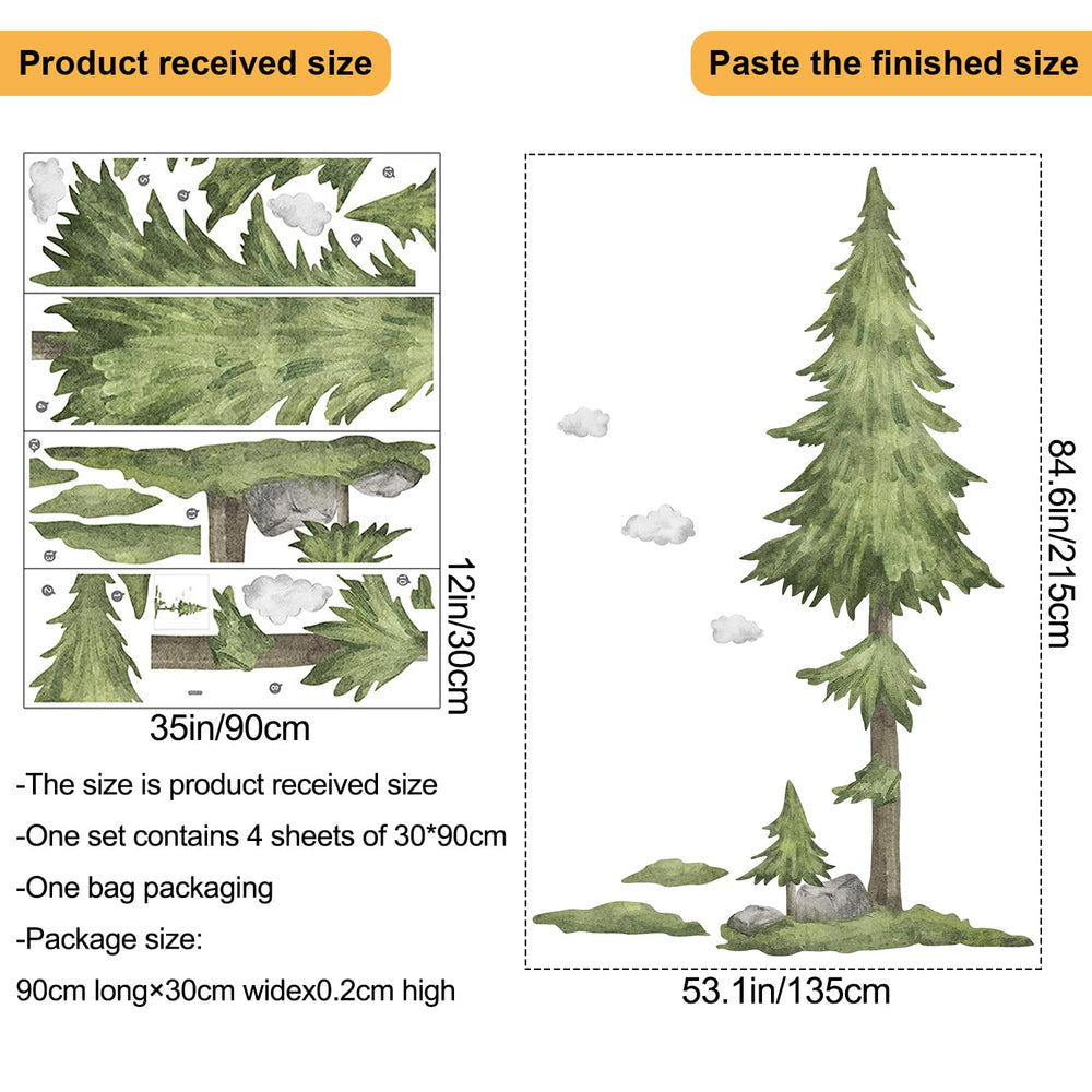 Buiory woodland wall sticker set creates a playful forest scene in kids room.