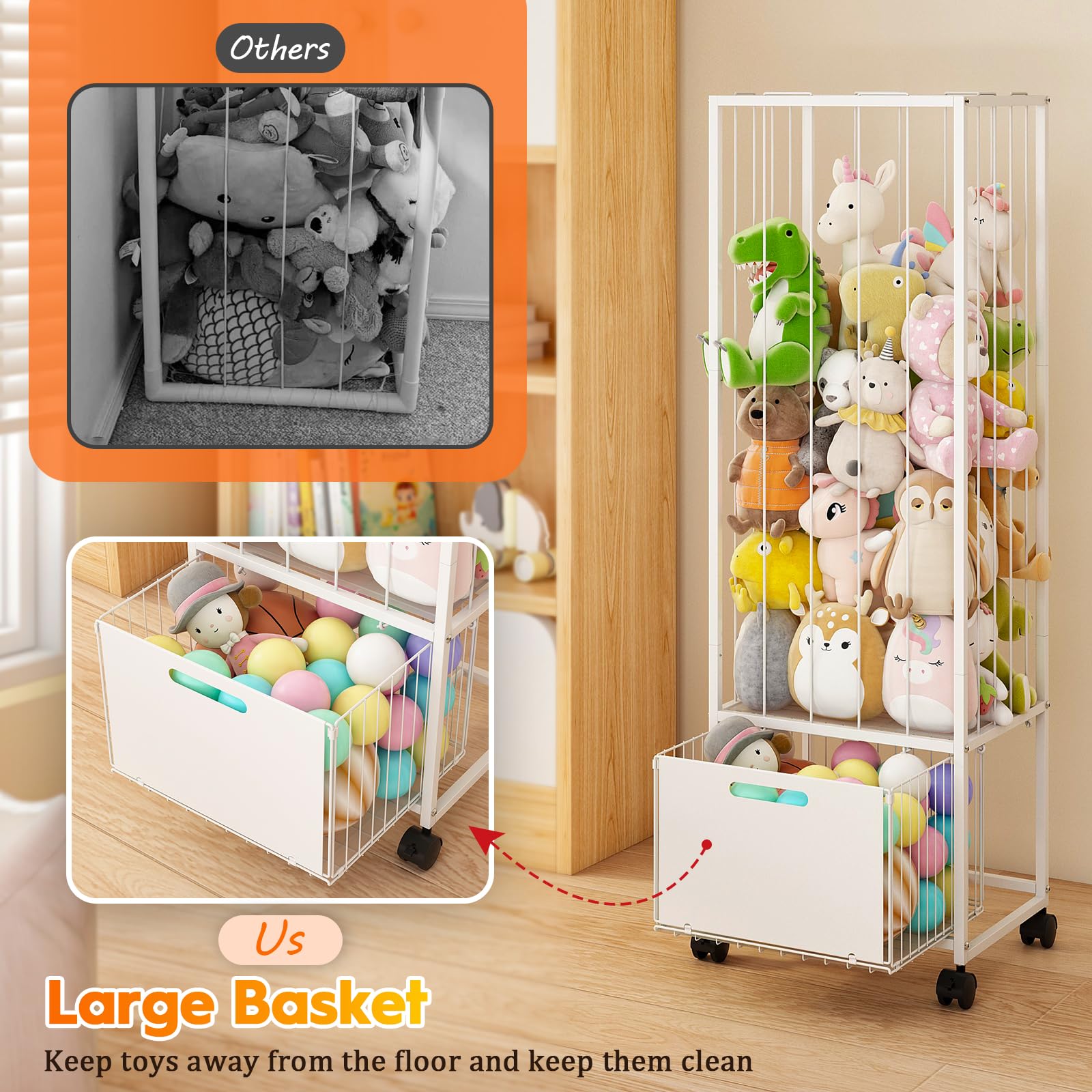 Bukfen storage zoo durable steel-carbon build ensures stability and longevity.