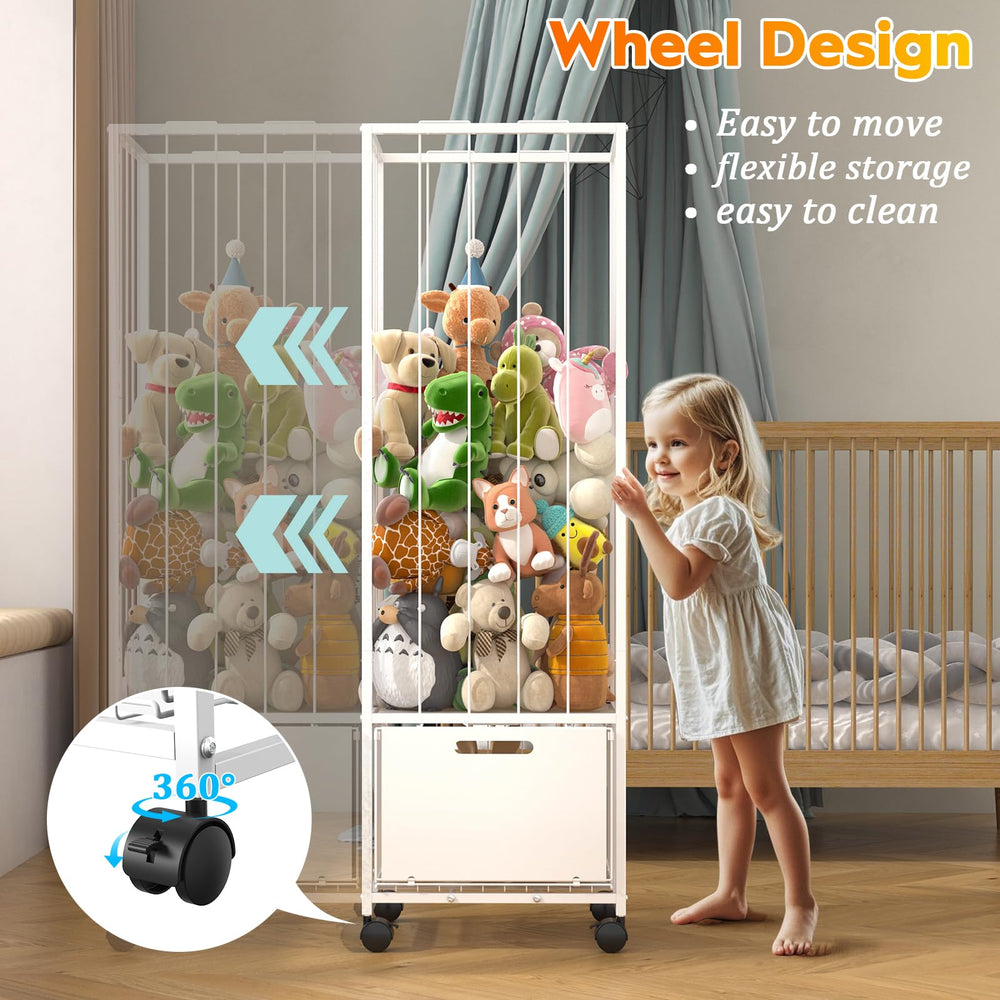 Bukfen storage zoo white finish complements nursery and playroom decor.