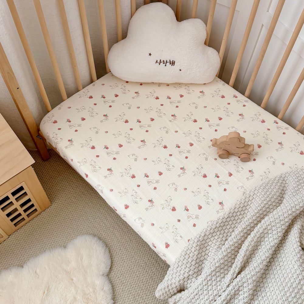 BuLuTu 100% cotton muslin crib sheets, soft and breathable for baby nights