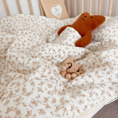 BuLuTu Carmine Flower Blanket 47x59 on crib demonstrates versatile toddler-friendly size.