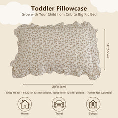 BuLuTu cotton muslin kids pillowcase showcases daisy pattern for cheerful nursery decor.