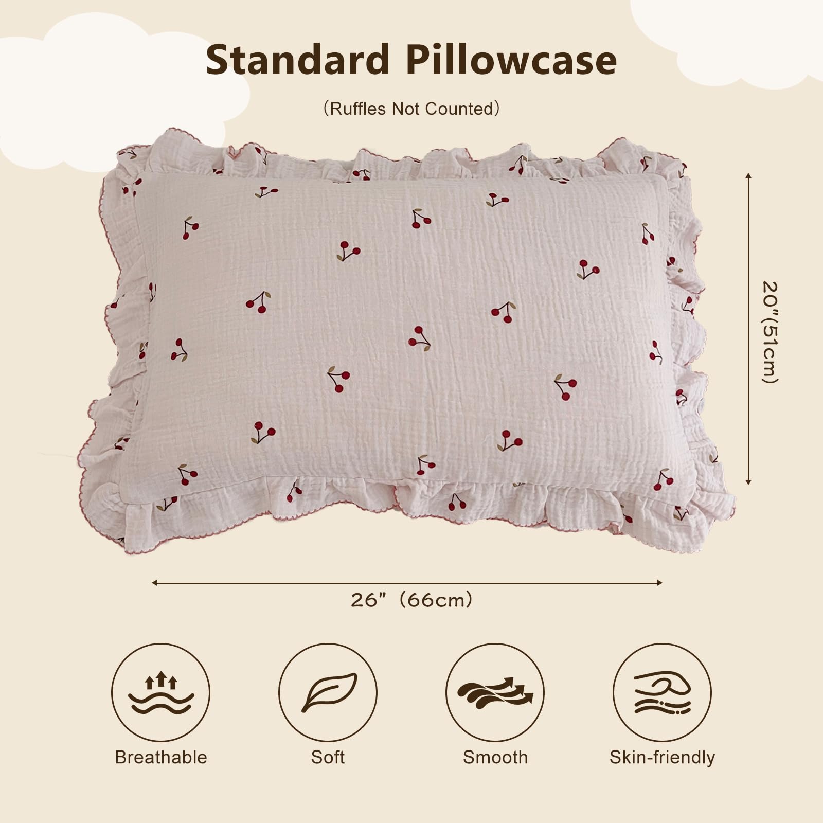 BuLuTu pillowcase ruffle edge detail highlighting playful design