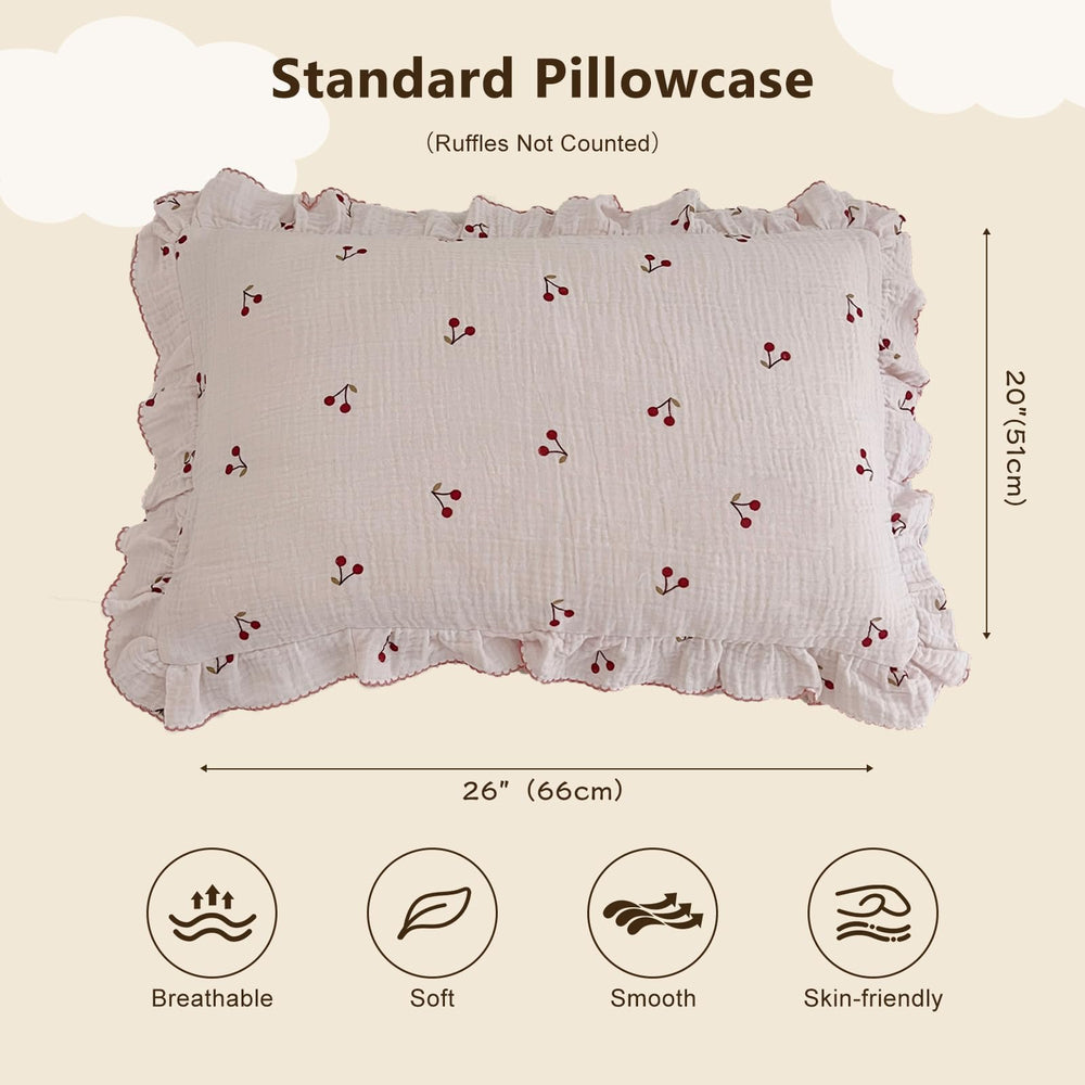 BuLuTu pillowcase ruffle edge detail highlighting playful design