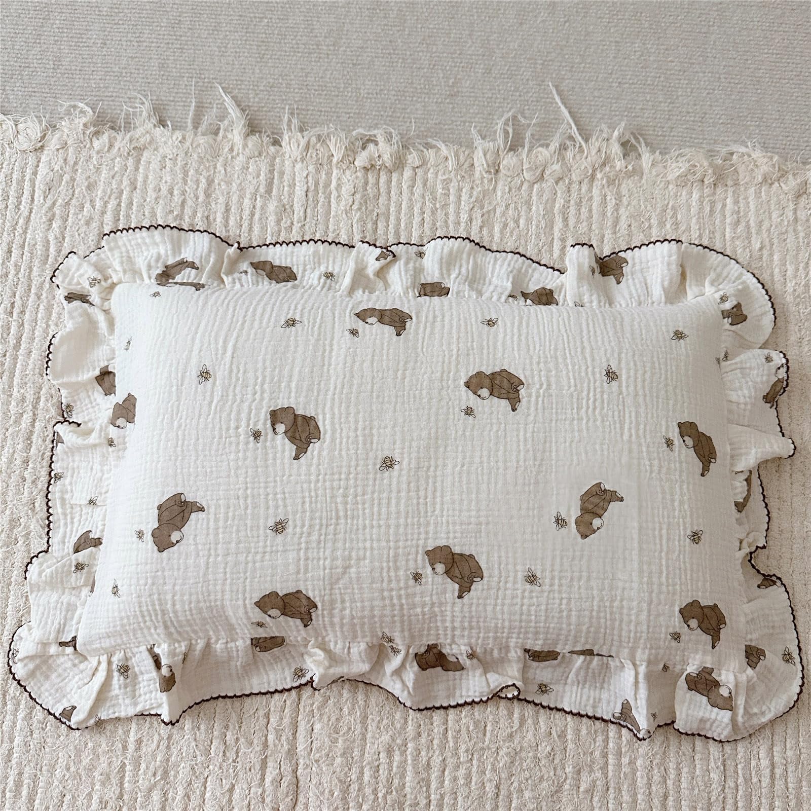 BuLuTu enveloped-closure pillowcase keeps inserts secure during restless nights.