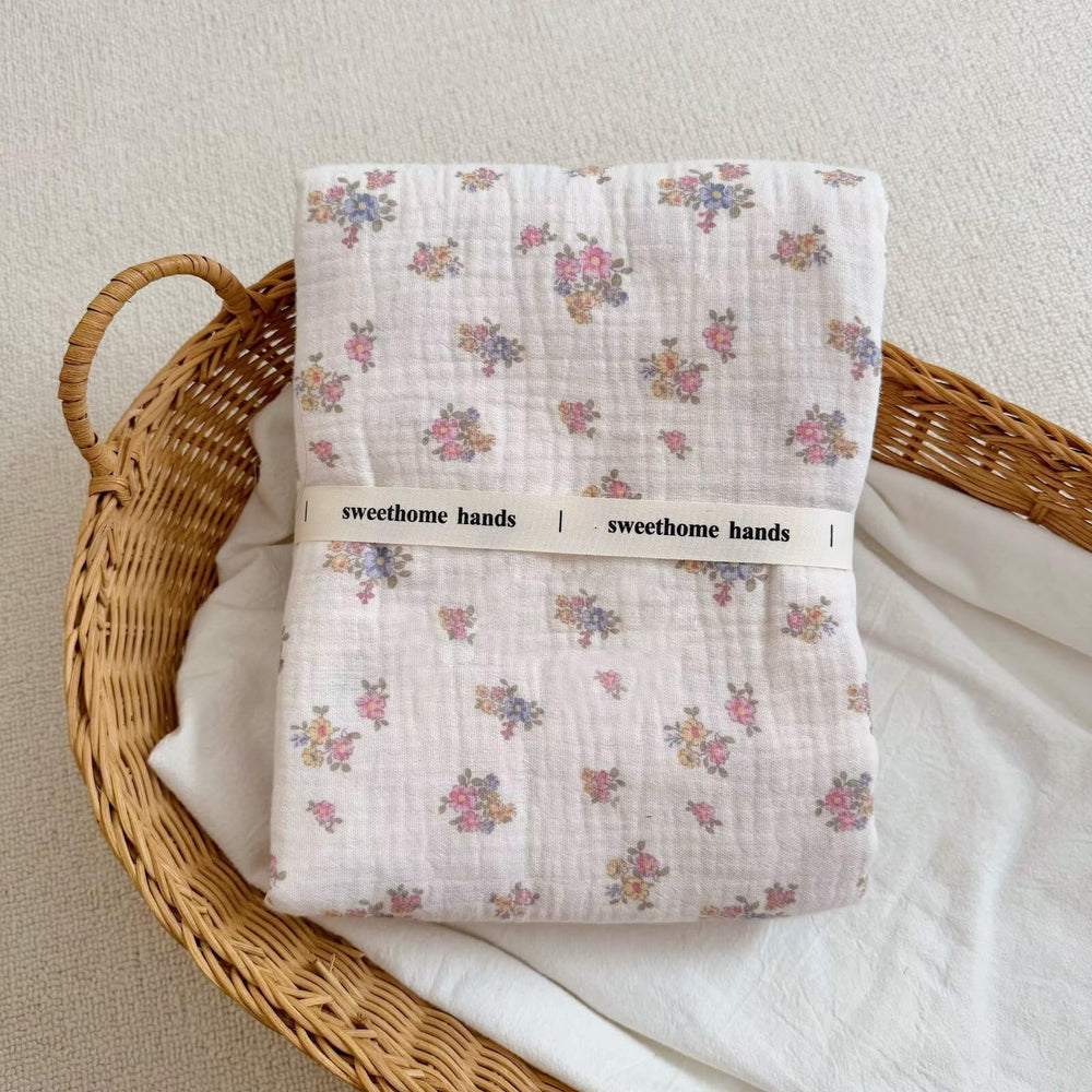 BuLuTu Muslin Cotton Baby Blanket emphasizes tuberose design as a thoughtful gift or photography prop.