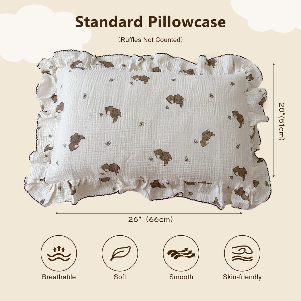 BuLuTu muslin pillowcase offers soft touch and breathability for toddlers.