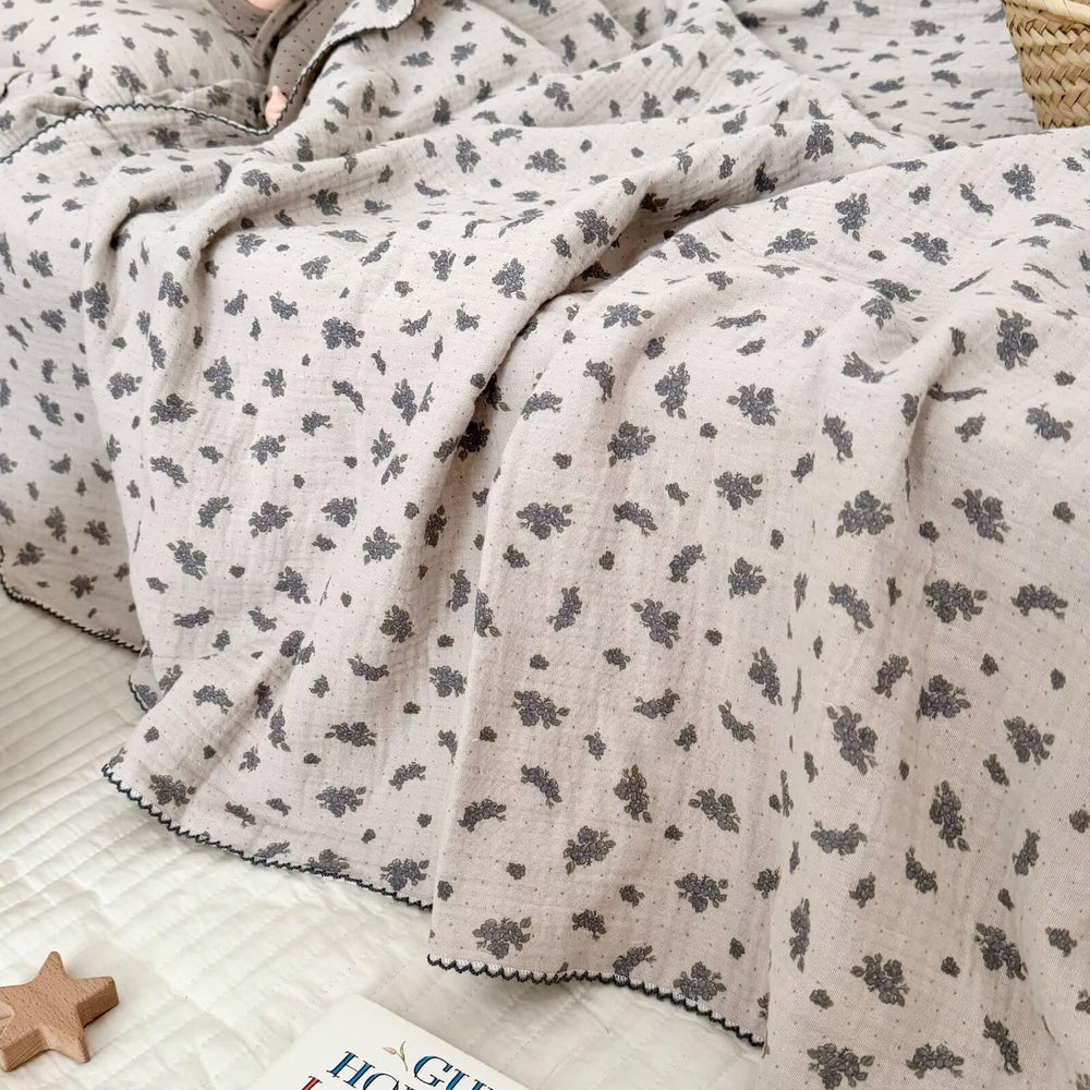 BuLuTu nursery ambiance with delicate lace border adds a dreamy touch.