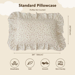 BuLuTu pillowcase envelope closure pink floral pattern for easy daily use.
