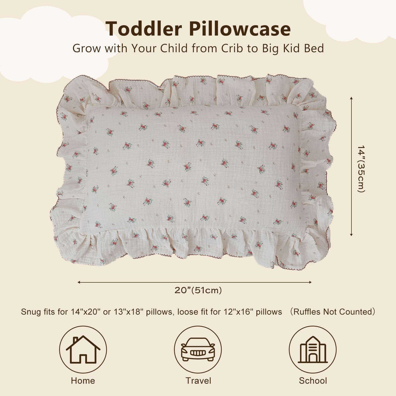 BuLuTu muslin fabric close-up highlights breathable, skin-friendly material.