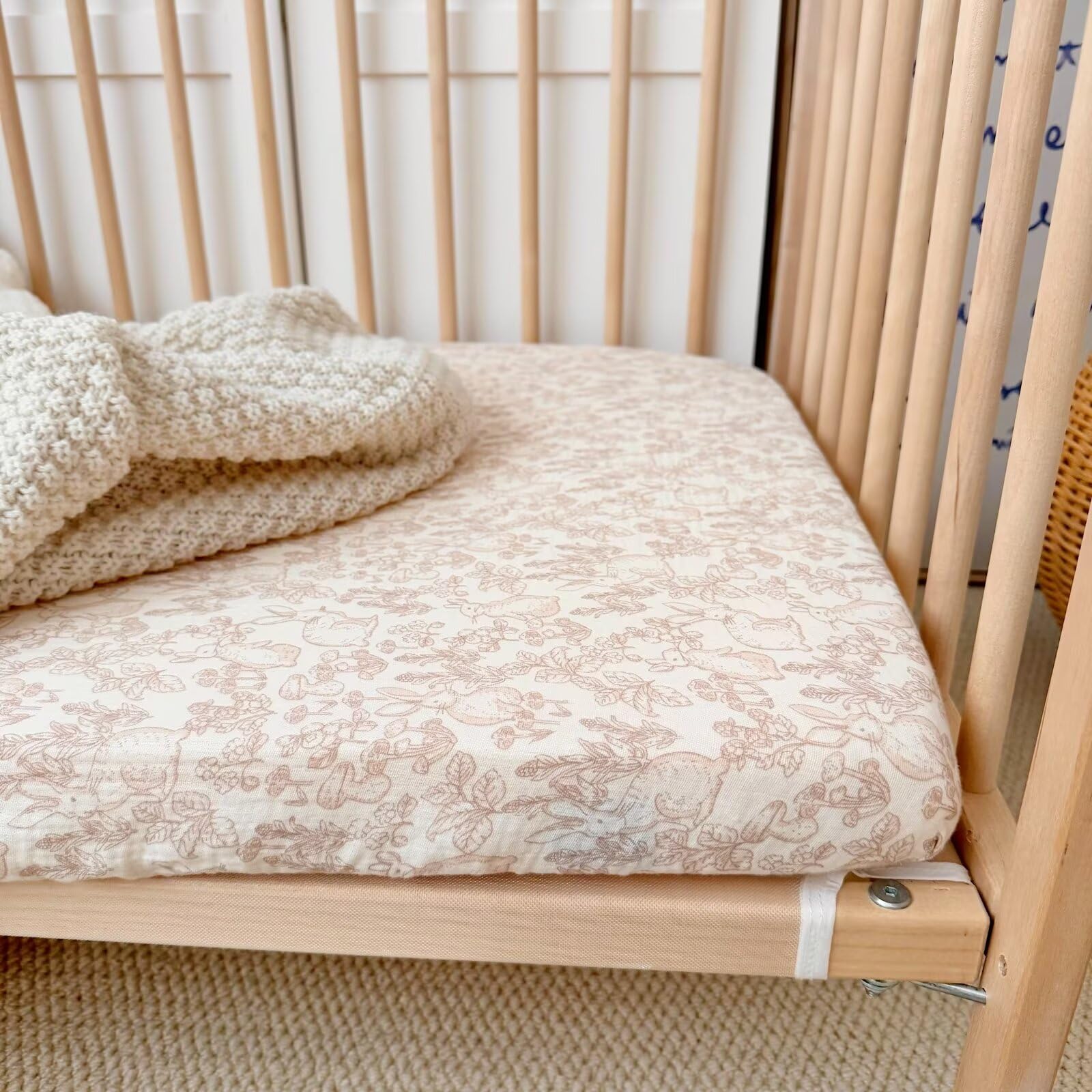 BuLuTu two-pack sheets offer easy changes and coordinated nursery styling.
