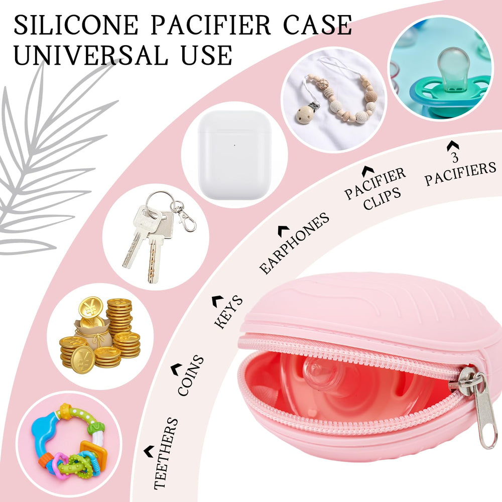 Bulyoou diaper bag tote pink pacifier holder—hygienic, convenient silicone case