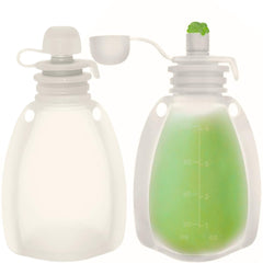 Bumble Bear silicone pouch with leak-proof cap for on-the-go meals.