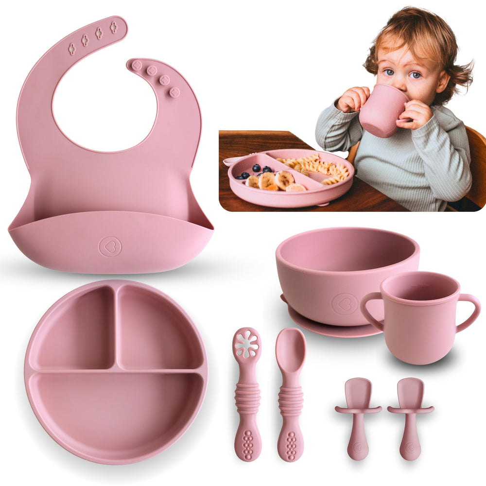 Bumble Bowl suction plate in use for mess-free self-feeding on a high chair.