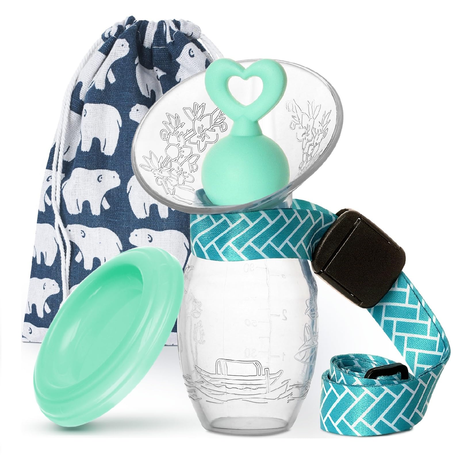BumbleBee manual breast pump silicone body close-up promotes gentle, discreet milk expression