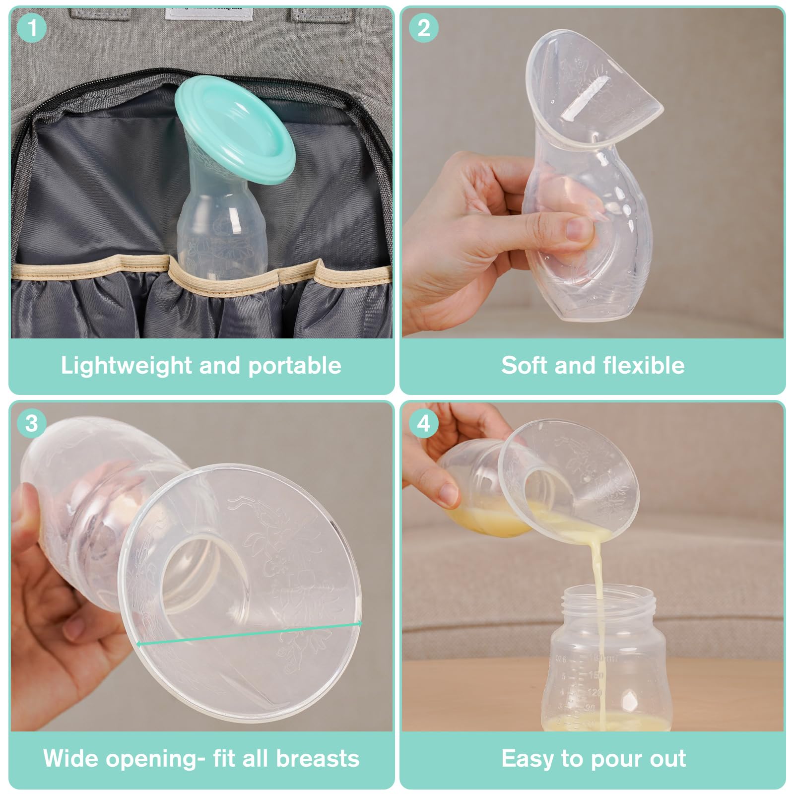 BumbleBee silicone pump cap spill-proof seal ensures mess-free milk capture