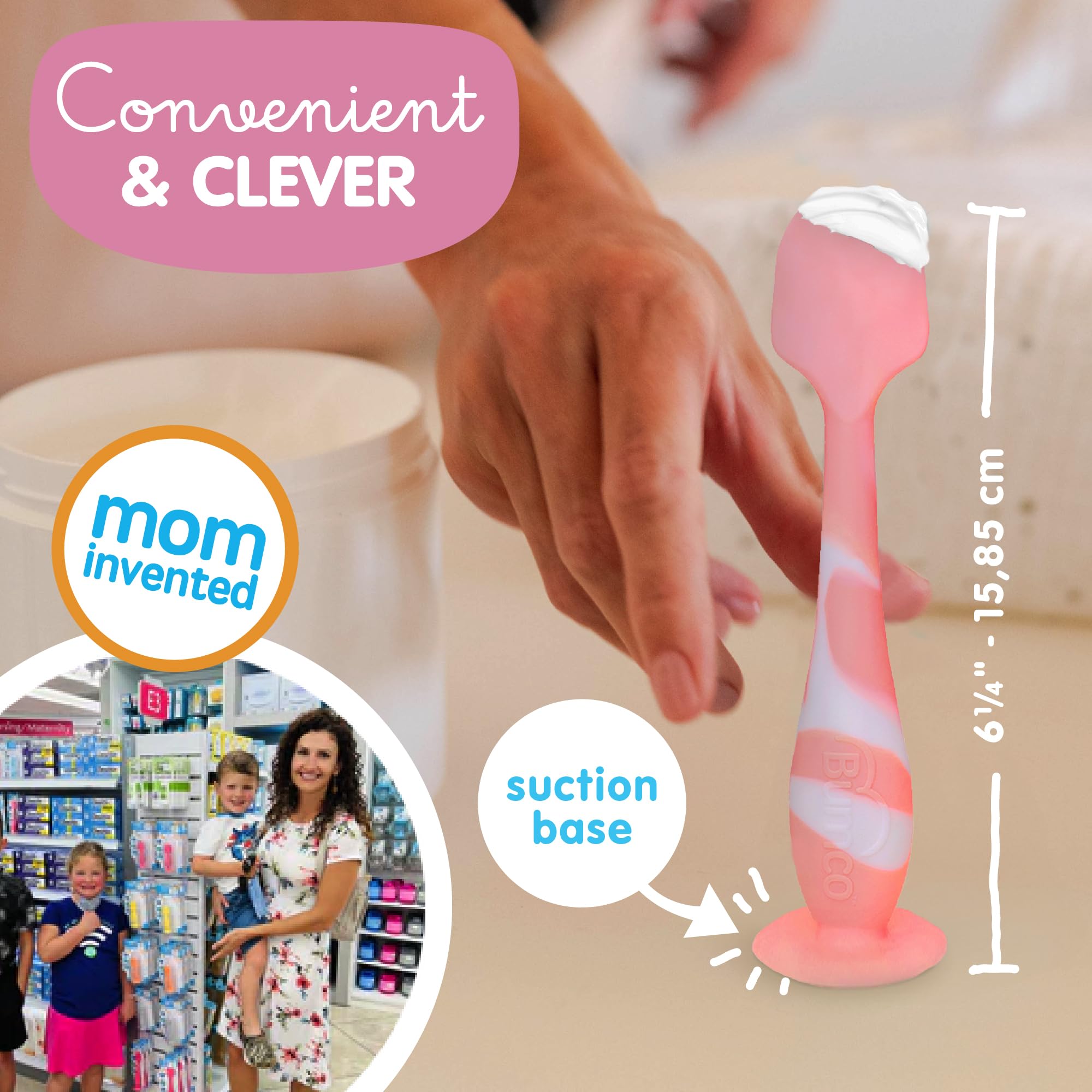 Bumco Baby Bum Brush diaper cream application in one smooth stroke
