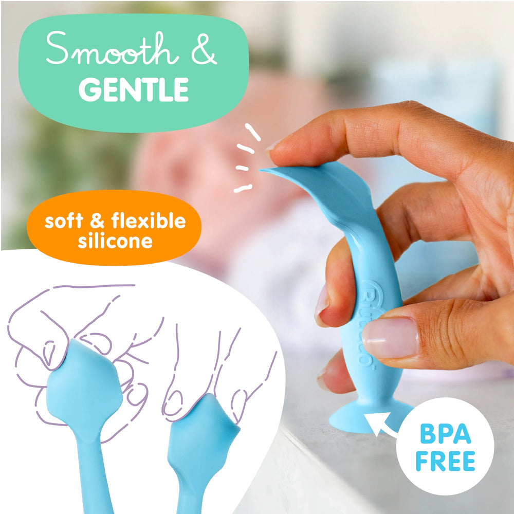 Bumco soft silicone spatula provides gentle diaper cream application.