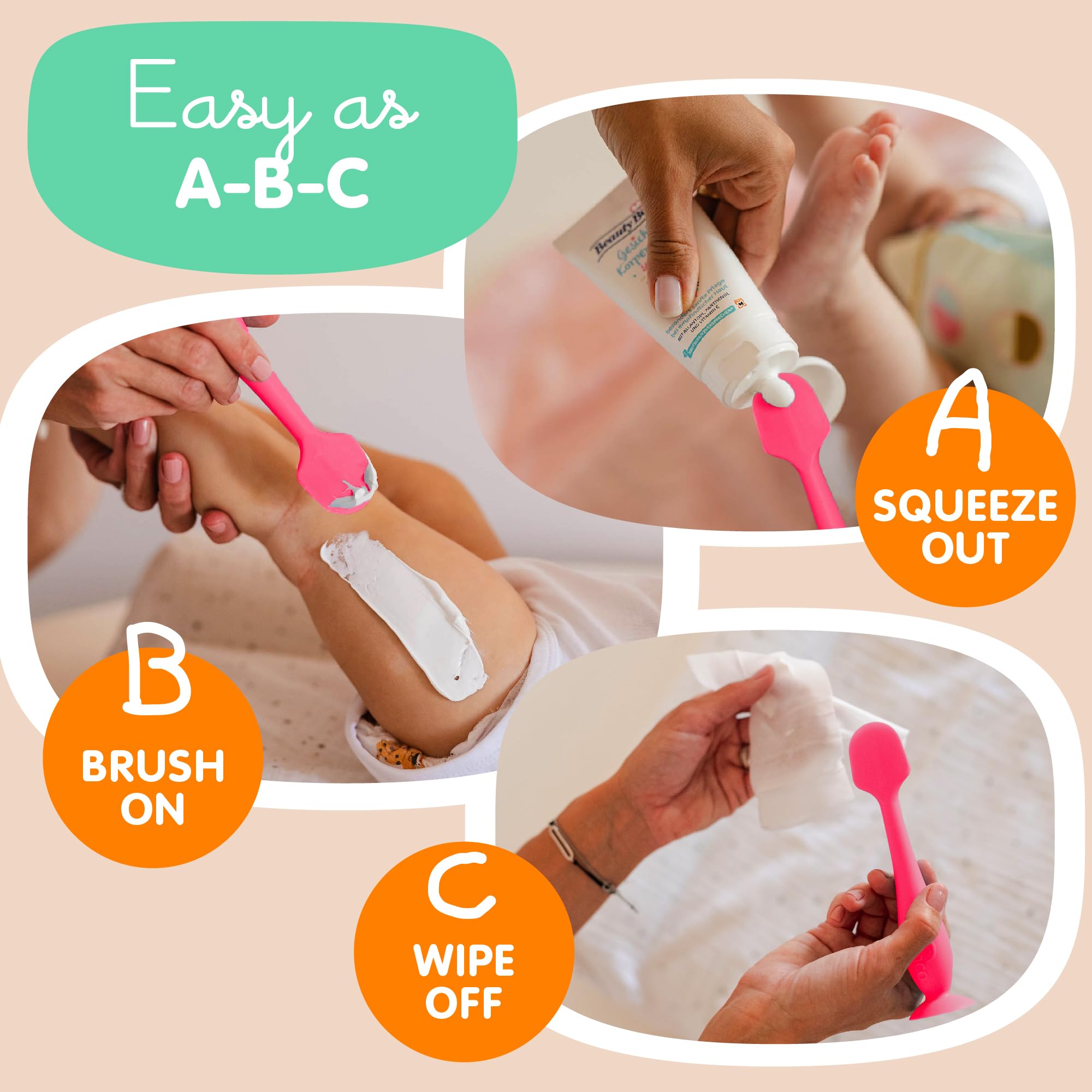 Bumco wipe-clean cap allows fast cleanup after diaper cream use.