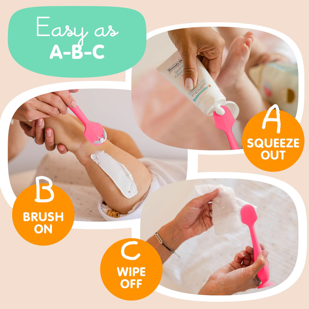 Bumco wipe-clean cap allows fast cleanup after diaper cream use.