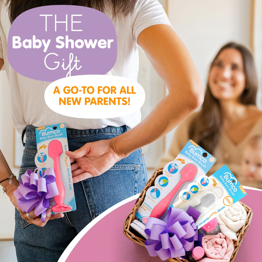 Bumco diaper cream spatula in use for smooth application.