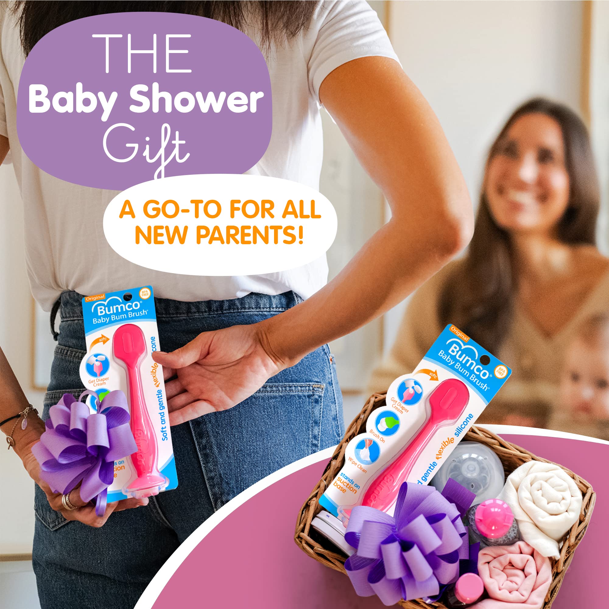 Bumco diaper cream spatula on flat surface for neat storage.