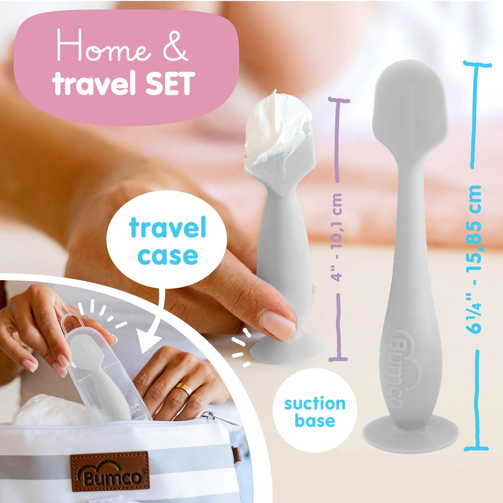 Bumco Diaper Cream Spatula with suction base for stable use.