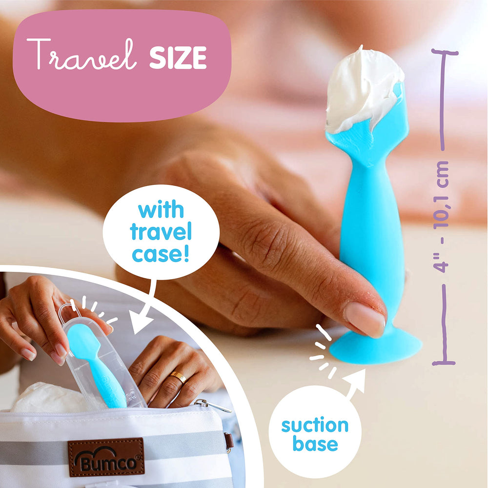 Bumco Mini wipe-clean spatula for easy cleaning after diapering.
