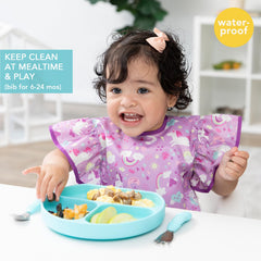 Bumkins 6–24 month bib with tug-proof closure keeps little eaters secure during meals