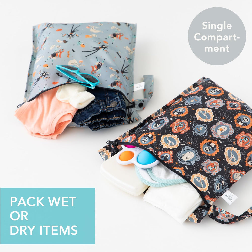 Bumkins Disney wet bag with zipper closure demonstrates secure transport for damp items
