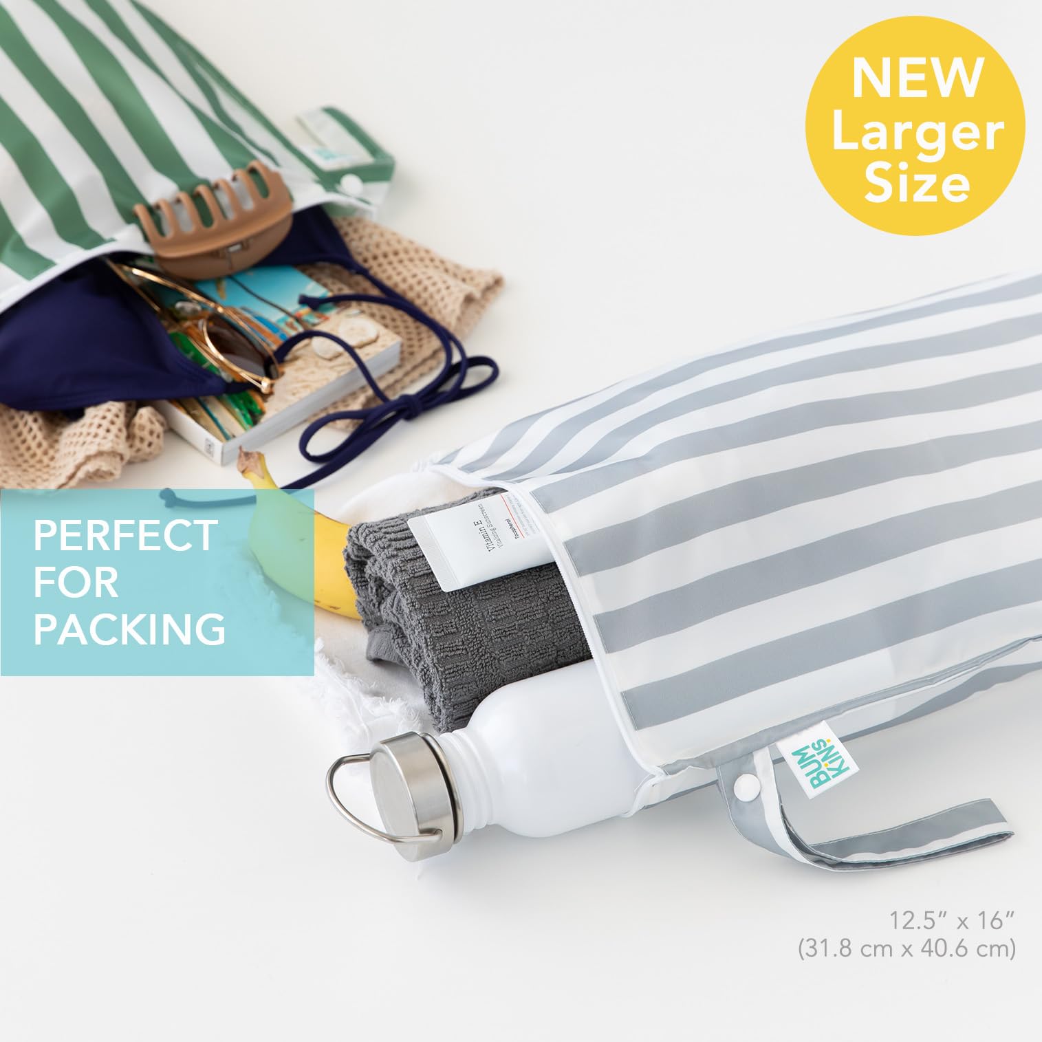 Bumkins wet bag waterproof fabric closeup highlights durable colorfast material