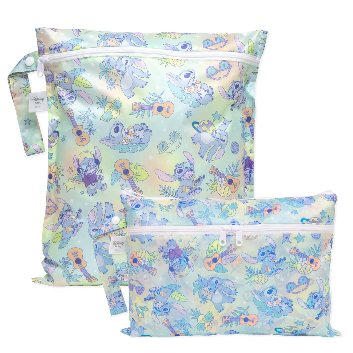 Bumkins wet bag Aloha Stitch closeup shows durable fabric and stitching.