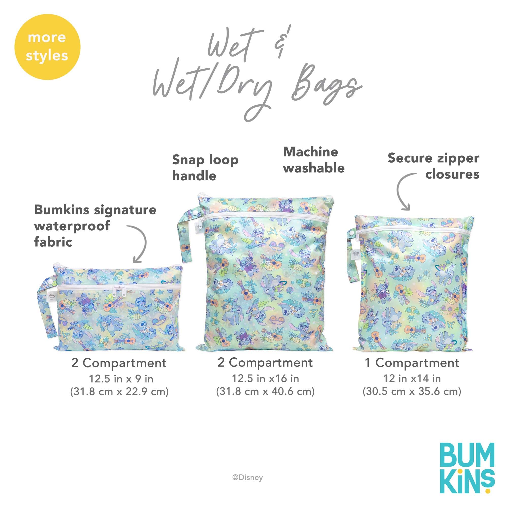 Travel-ready wet bag doubles as toy organizer or toiletries pouch.