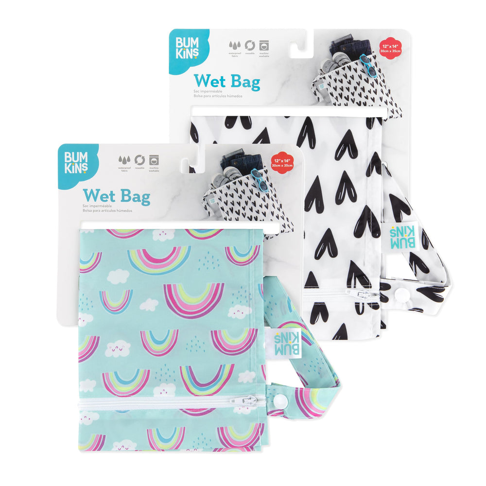 Bumkins wet bag two-pack provides compact storage for busy families.