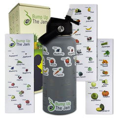 Bump Up The Jam pregnancy tracker bottle in slate shadow keeps you hydrated safely