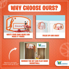 Bundaloo backboard with rim and net invites motivated laundry rounds for tidy rooms.