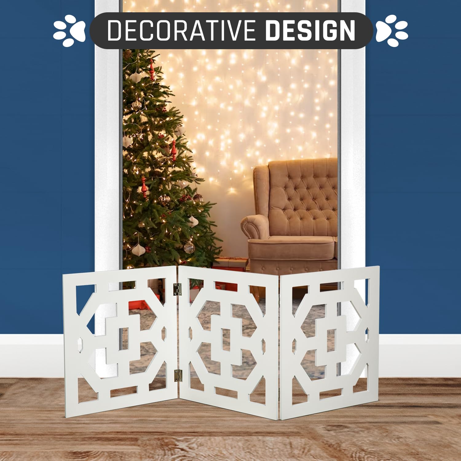 Bundaloo living-room friendly gate blends with home decor.